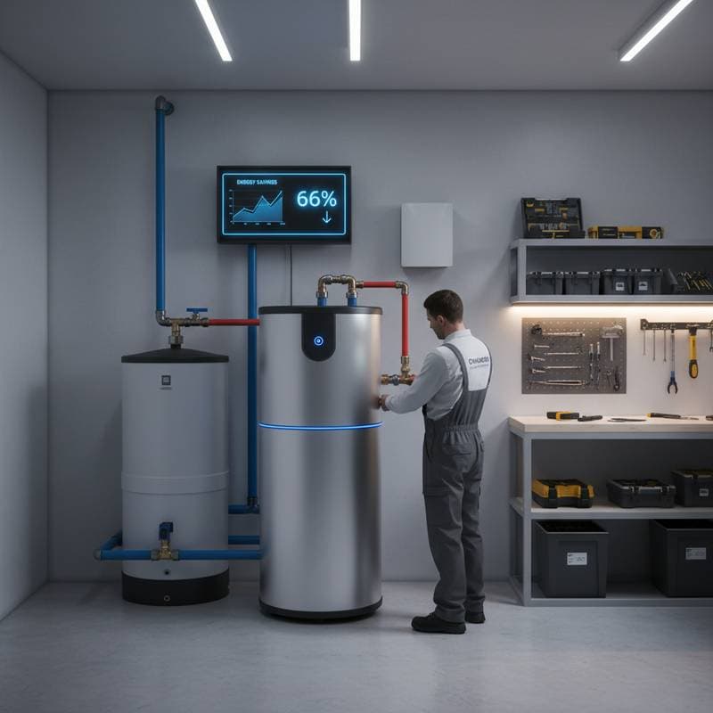 Featured image for Heat Pumps Slash Water Heating Costs by Two-Thirds