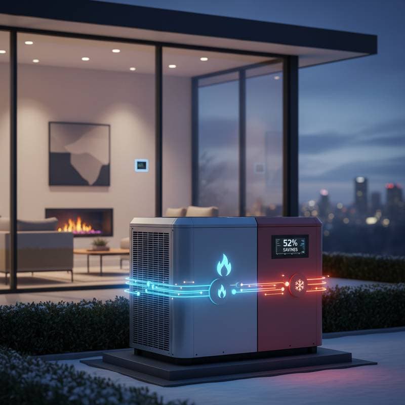 Featured image for Hybrid Heat Pumps Cut Winter Bills 52% With Smart Fuel Switching