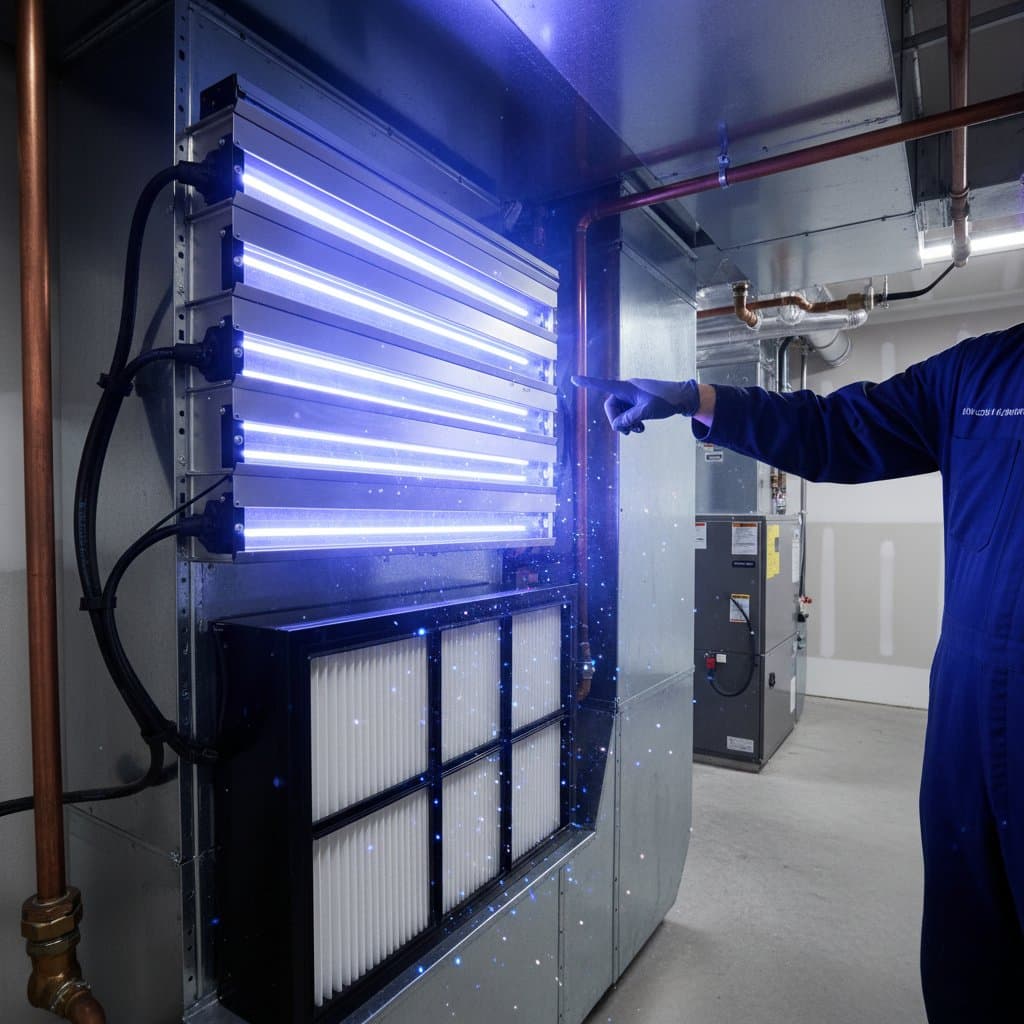 Featured image for UV-C Lights Cut Airborne Pathogens 89% in Your HVAC