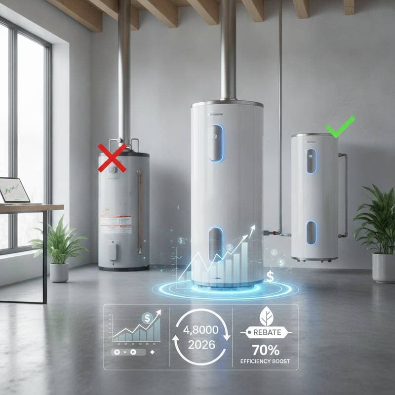 Featured image for $4,800 Rebates Cut Heat Pump Water Heater Costs in Half