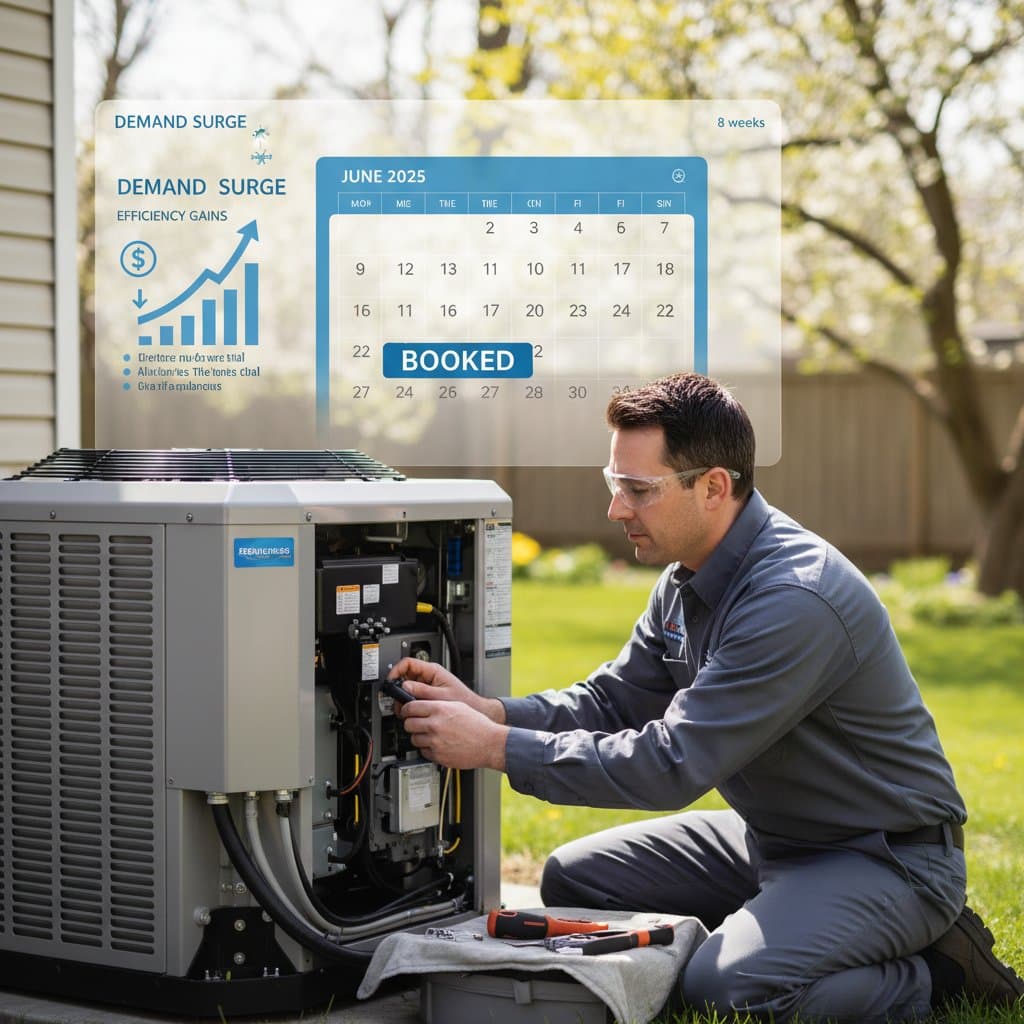 Featured image for Why Spring HVAC Techs Book 8 Weeks Out